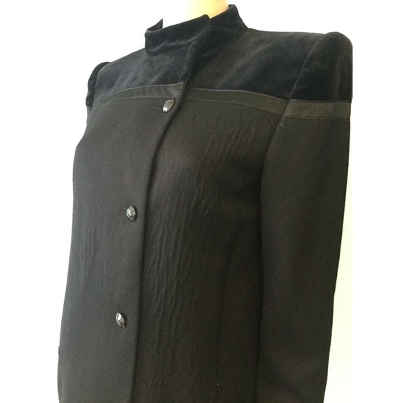 Authentic Womens Vintage Valentino Black Button Front Coat Jacket Sz US 10 - Picture 4 of 12